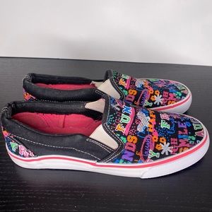 Canyon River Blues girl's kids shoes slip on flats vans cute text sneakers 4